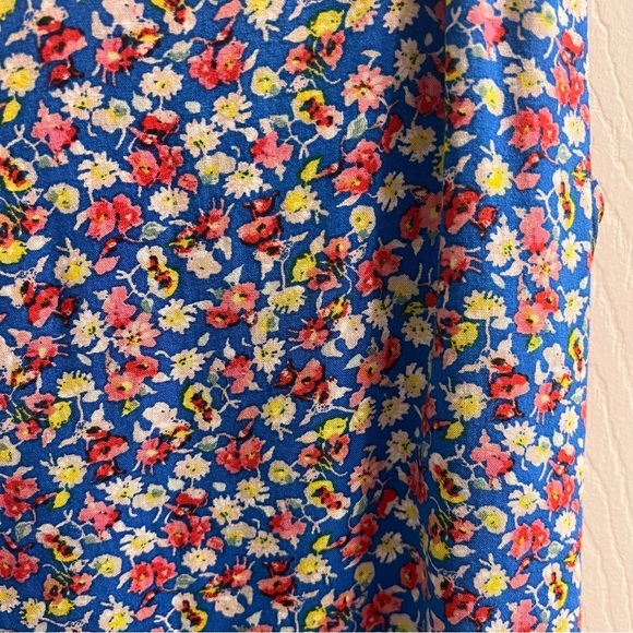 Vince Camuto Blue Floral Sleeveless Maxi Dress Size Medium Side Slits Cobalt - Picture 5 of 13